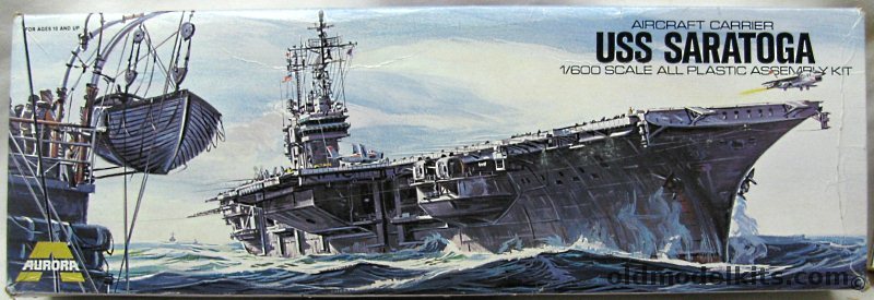 Aurora 1/600 CV-60 USS Saratoga Aircraft Carrier (also CV-59 Forrestal), 702 plastic model kit